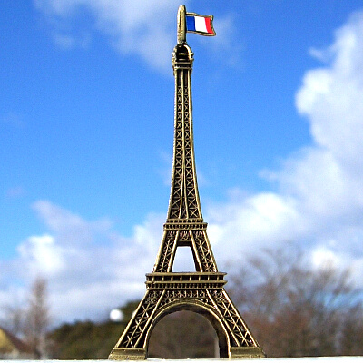 エッフェル塔のフランス国旗付オブジェ 置物 90 Bronze