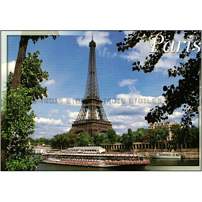 パリのポストカード エッフェル塔とセーヌ川 PARIS 073